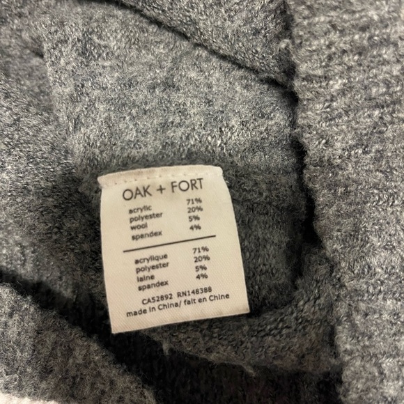 Oak + Fort Contrast Wool Blend Turtleneck Sweater, size S - Picture 6 of 6